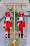 Red Glitter Nutcracker earrings