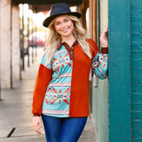 Missy fit, Rust Tribal top