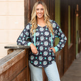 Western concho print Hoodie