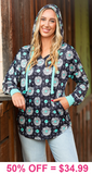 Western concho print Hoodie