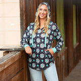 Western concho print Hoodie