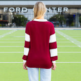 Maroon and White pullover