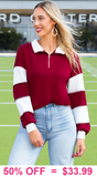 Maroon and White pullover