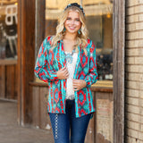 Turquoise Concho & Tribal button up top