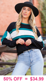 Black waffle knit top-Loose fit