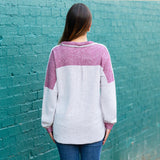 Maroon Knit long sleeve with button up collar