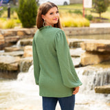 Sage textured v-neck blouse