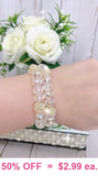 Clear 12mm crystal beaded bracelet