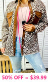 2X/3X : Leopard Denim Shacket