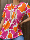 S, L, 3X Pink and Orange cow print top