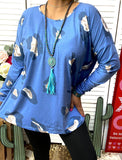 Blue Leopard poncho top