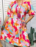 2X/3X  : Colorful Smocked Spring Dress