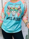 Free Spirit Wild Heart , Steer Graphic tee