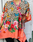 Leopard print & Butterfly Poncho - ONE SIZE FITS ALL