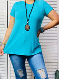 Solid Turquoise Ribbed tee