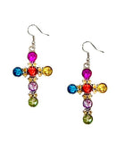 Multi Color Bling Cross earrings