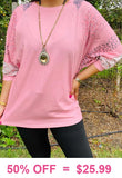 Light Pink floral dolman sleeve top