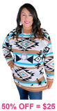 S, XL, 3X Tribal WARM Thick Sweater