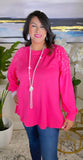 3X : Pink long sleeve with Pearl shoulders