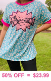 Turquoise Leopard Western graphic tee