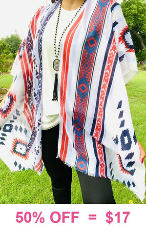 Tribal kimono shawl