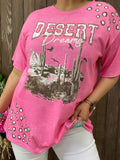 DESERT DREAMS Pink short sleeve top