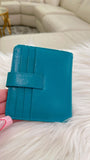 Turquoise ID card holder genuine leather