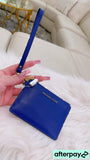 Royal Blue MK ID Holder zip pouch wristlet