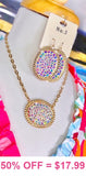 Bling Oval Pendant necklace (earrings sold separate)