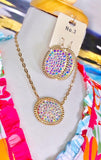 Bling Oval Pendant necklace (earrings sold separate)