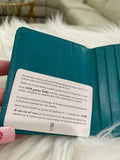 Turquoise ID card holder genuine leather