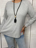 Grey long sleeve with Pearl shoulders