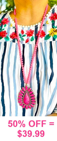 Pink concho necklace