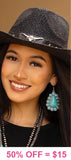 Turquoise concho earrings with Large stone