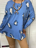 Blue Leopard poncho top