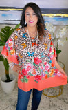 Leopard print & Butterfly Poncho - ONE SIZE FITS ALL
