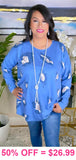 Blue Leopard poncho top