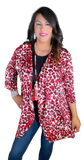 Red & White Leopard Cardigan