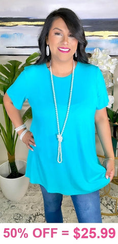 Turquoise Ribbed tee