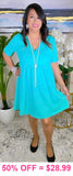 Turquoise baby doll dress