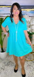 Turquoise baby doll dress