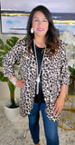 Beige Leopard Drape Front Cardigan