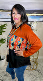 Rust, Tribal, color block top