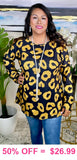 Black and Mustard leopard long sleeve top