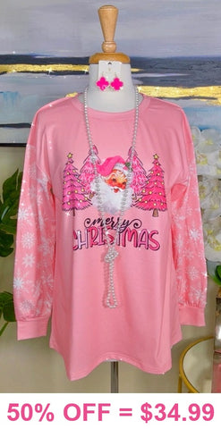 small : Pink Christmas top