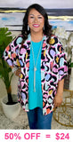 Colorful Big Spot Leopard Cardigan