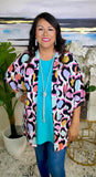 Colorful Big Spot Leopard Cardigan