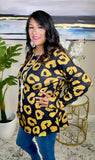 Black and Mustard leopard long sleeve top