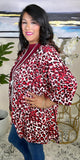 Red & White Leopard Cardigan