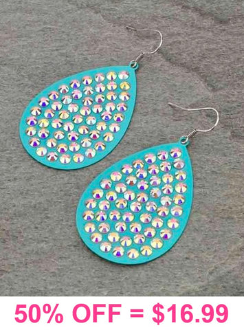 Bling Bling Turquoise Teardrop earrings